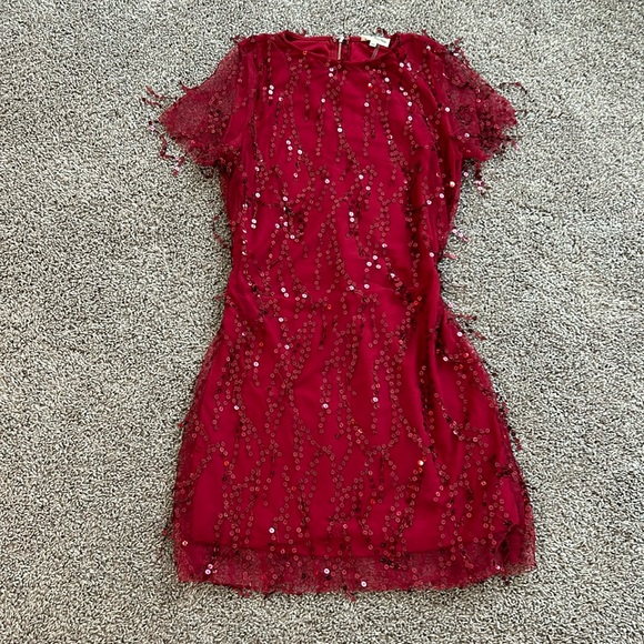 Southern Fried Chics Dresses & Skirts - 50s Cherry red sequin Flapper Dress